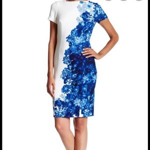 NWT Printed Waffle Pique Fitted Dress